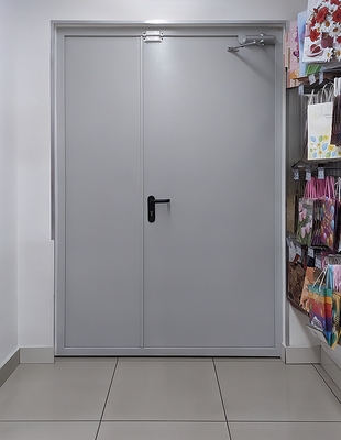 Полуторная дверь с доводчиком