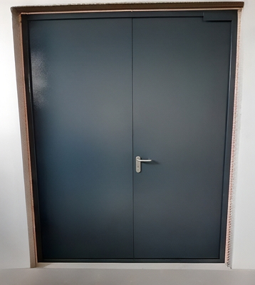 Двупольная огнестойкая дверь черного цвета Двупольная огнестойкая дверь черного цвета