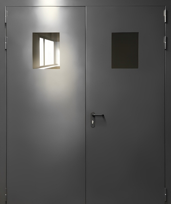 Двупольная противопожарная дверь ДСВ с остеклением ei-60 Двупольная противопожарная дверь ДСВ с остеклением ei-60