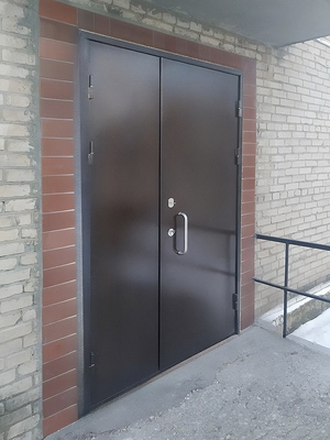 Двустворчатая металлическая дверь Двустворчатая металлическая дверь