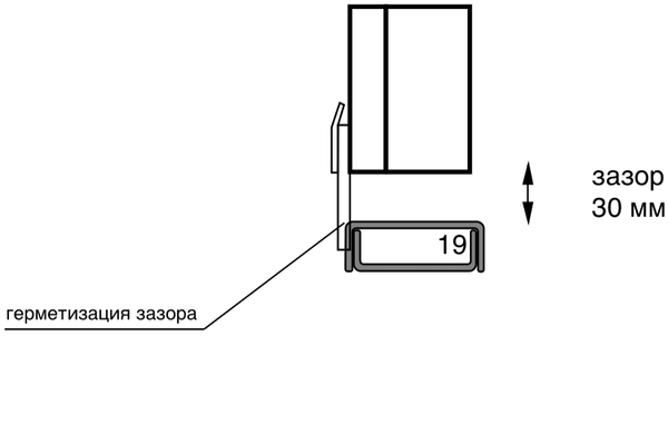 Порог прямой минимальный 19 мм только для технических ворот Порог прямой минимальный 19 мм только для технических ворот