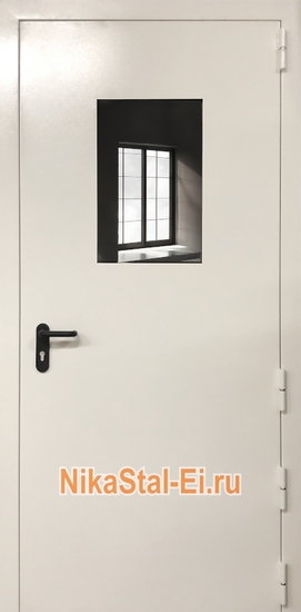 Однопольная противопожарная дверь с остеклением ei-60