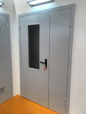 Полуторная противопожарная дверь со стеклом Полуторная противопожарная дверь со стеклом