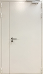 Полуторная глухая противопожарная дверь ДПМ ei-60 с ручкой Антипаника
